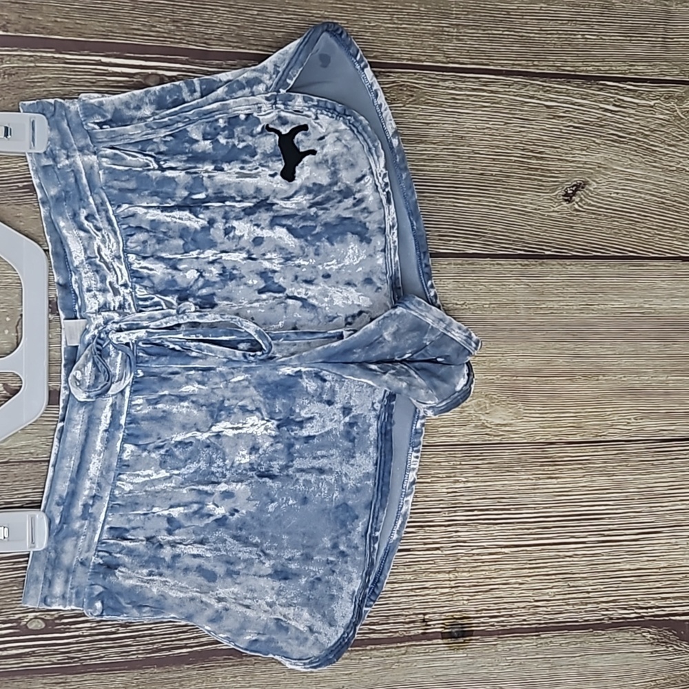 Victoria Secret Velvet Shorts Sz Small Blue